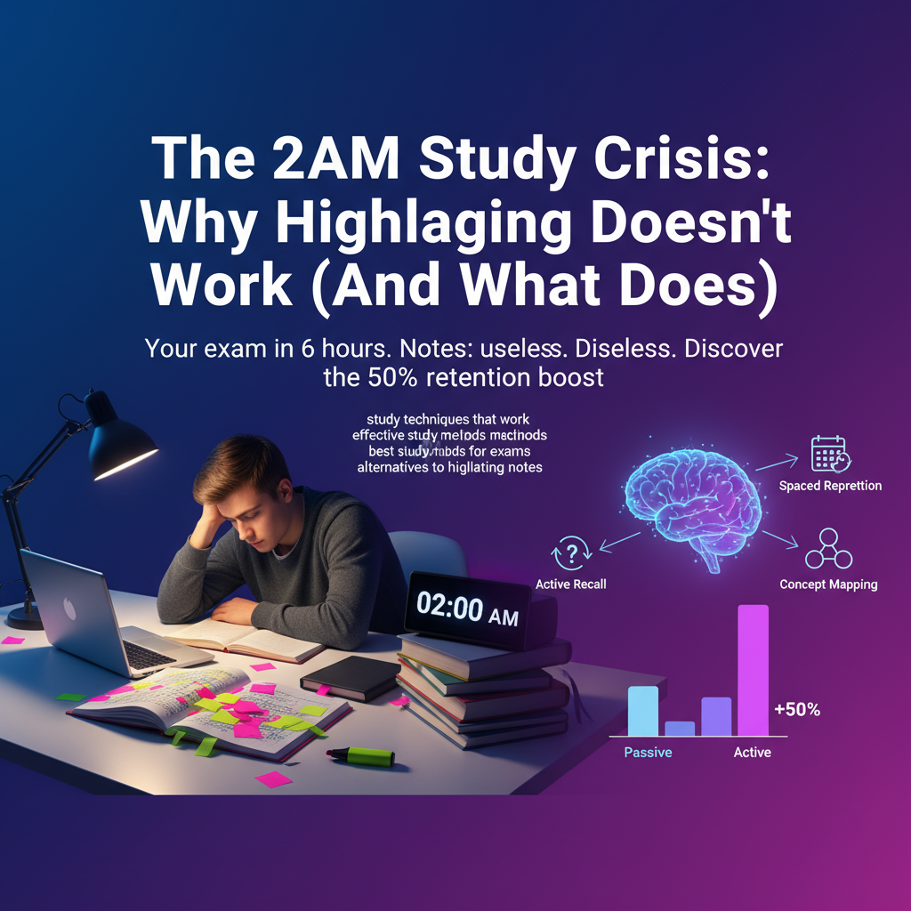 Featured image for The 2AM Study Crisis: Why Highlighting Doesn't Work (And What Does)